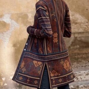 Peruvian Connection XL 100% Pima Cotton tribal cardigan